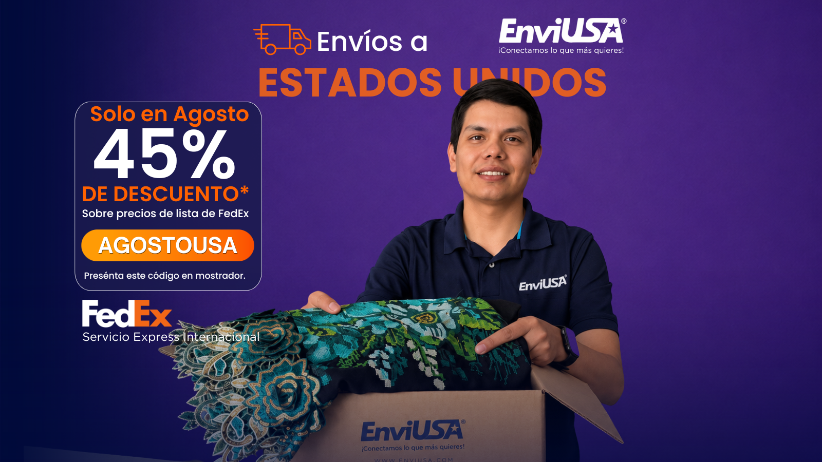 45% de Descuento a Estados Unidos - Promoción EnviUSA